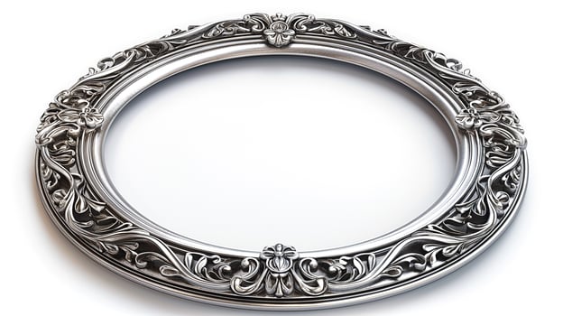 An ornate silver picture frame with intricate floral designs, perfect for showcasing cherished memories. photo