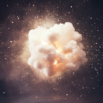 A cloud of smoke is coming out of the ground photo
