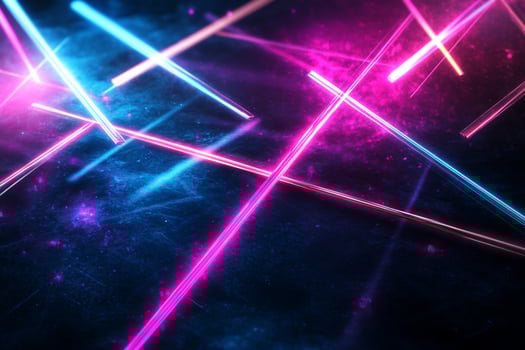 Abstract neon light streaks on dark background. photo