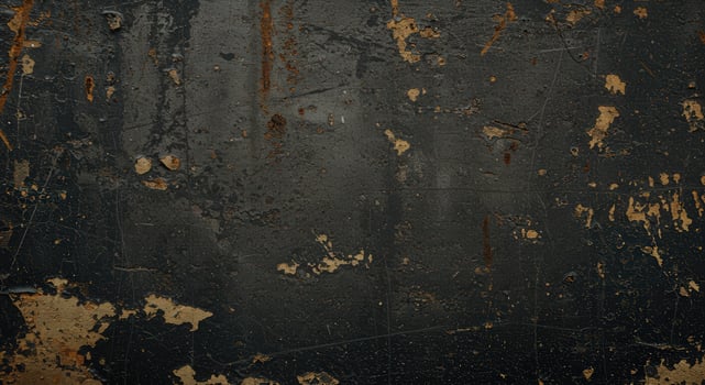 A black and rusty wall with peeling paint photo