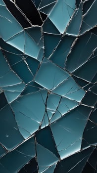 A dramatic close-up of splintered glass with intricate, chaotic lines. photo