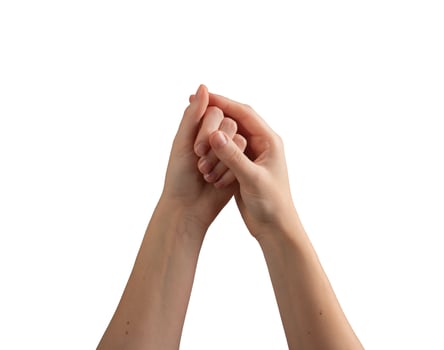 Female hands with glossy, well-groomed nails, demonstrating beauty, skincare, and wellness. photo