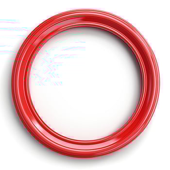 A vibrant red circular frame, elegant and glossy, perfect for showcasing artwork or photographs. photo