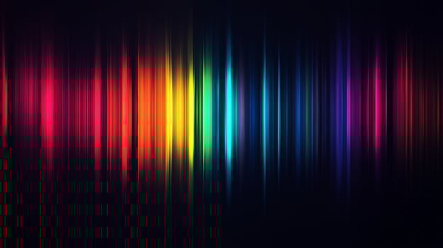 Vibrant spectrum of light beams dances across a dark backdrop, creating an exciting and dynamic visual. photo