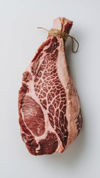 A raw piece of meat on a white background photo