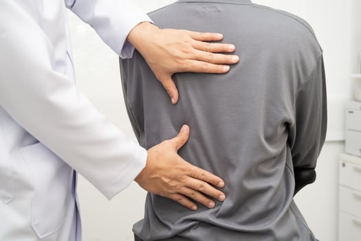 Physical therapy therapist doctor treat perform pain photo