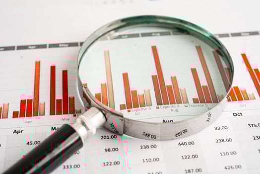 Magnifying glass on chart photo