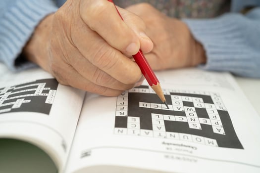 woman senior playing game photo