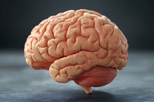 Human Brain Model on Dark Background for Medical and Educational Purposes photo