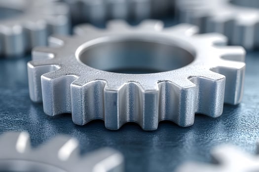 Close-Up of Metallic Gear for Industrial Machinery Design and Engineering Concepts photo