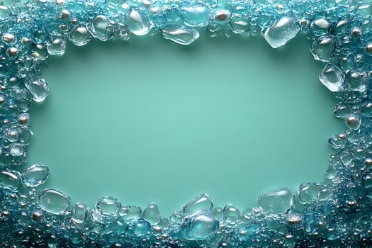 Abstract Ice Crystal Frame Background for Winter-Themed Design and Decoration photo