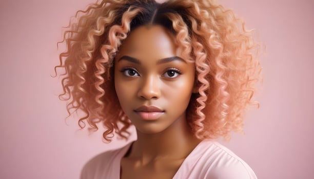Beautiful Nigerian Girl with Deep Eyes and Elegant, Natural Curls photo