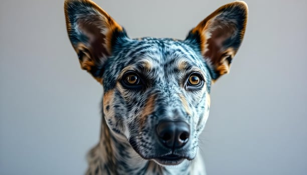 Focused Australian Cattle Dog with Soft Lighting and Blurred Background photo