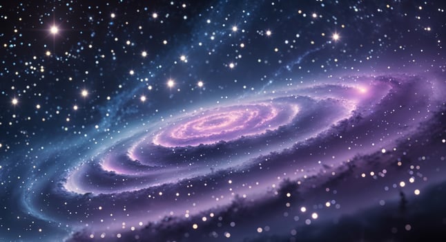 Stunning Cosmic Swirl with Bright Stars and Deep Space Background. photo