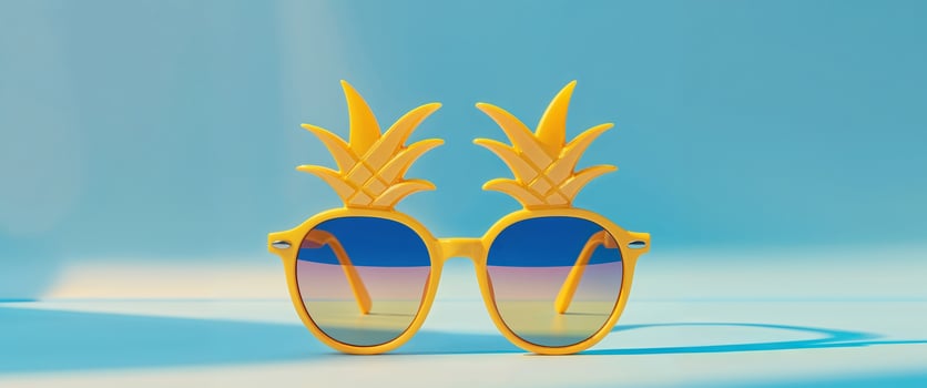 A pair of sunglasses with a pineapple design photo