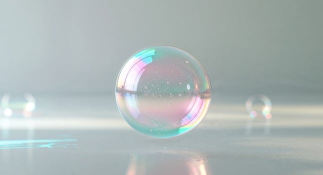 Bubbles floating in a pool of water photo
