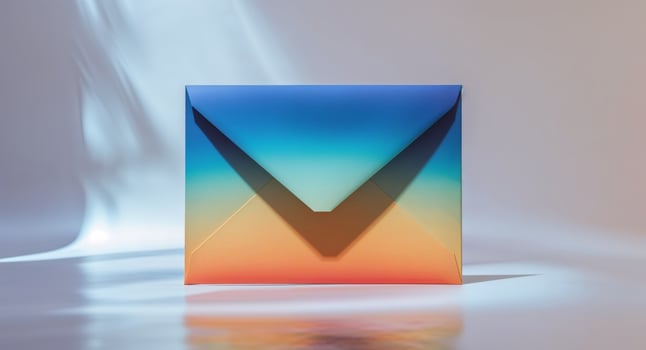An envelope with a colorful design on it photo