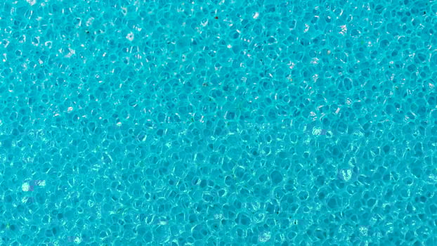 blue washing sponge with visible details photo