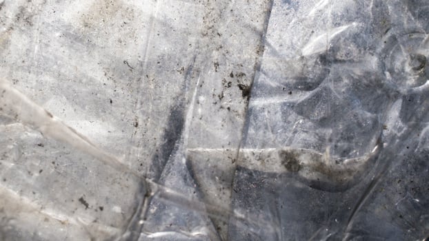 white crumpled plastic with visible details photo