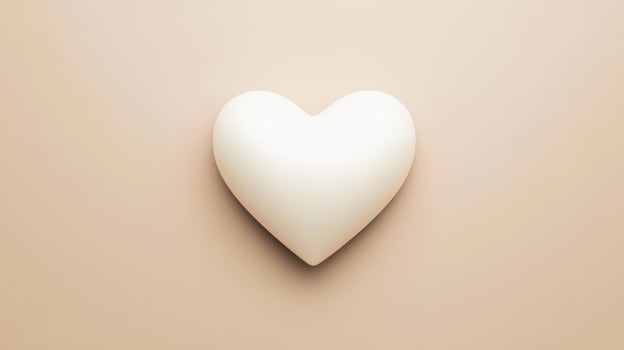 Soft heart shape on a neutral background creates a calm and peaceful atmosphere, ideal for conveying love and affection in design or art photo