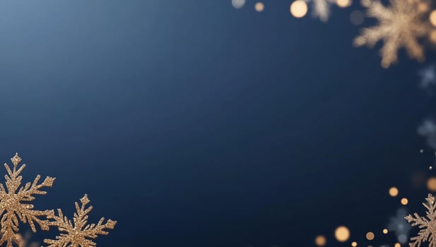 A festive background featuring snowflakes on a dark blue backdrop. photo