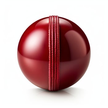 A red ball with a white stripe photo