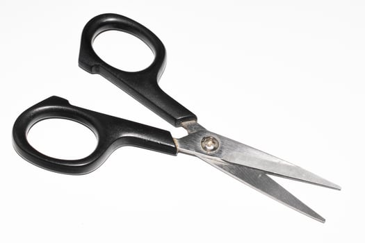 scissors with a black handle photo