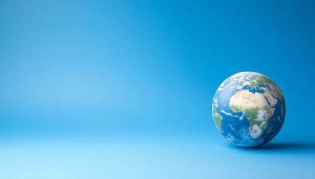 Earth globe on blue background concept of earth globe on blue background, earth globe on blue background, photo