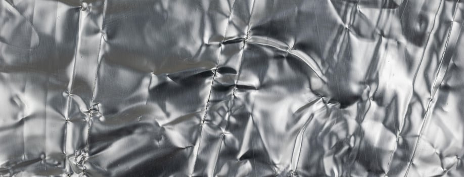 crumpled silver aluminum foil. background or texture photo