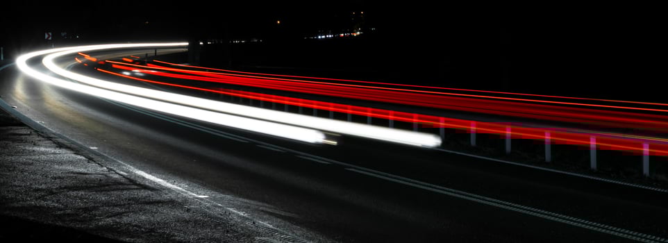 red and white lights of cars with night. long exposure photo