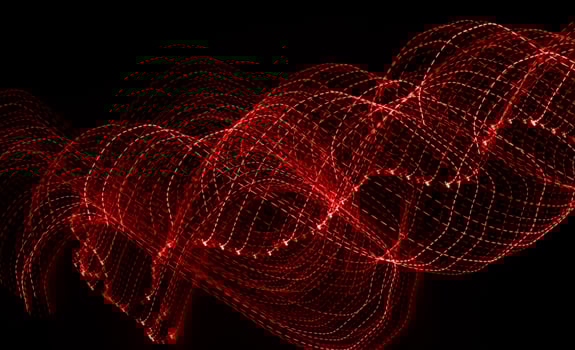red dotted lines of lights photo