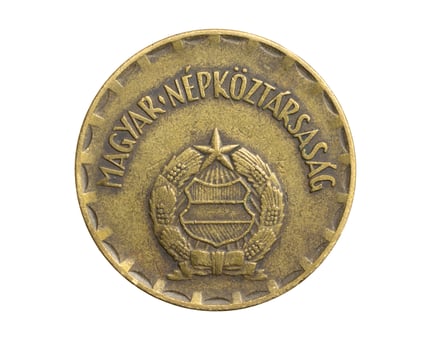 Hungary two forints coin isolated background photo