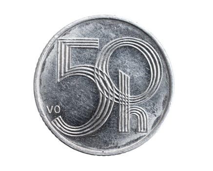 czechoslovakia fifty hellers coin photo