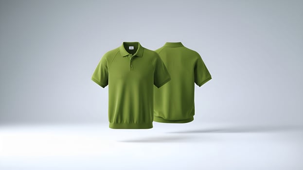 Blank Green Polo T-Shirt for Branding Design photo