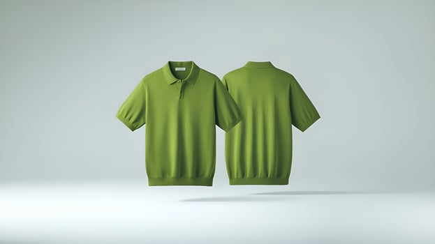 green polo shirt mockup on white background photo