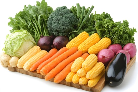 Fresh Organic Vegetables Assortment for Healthy Eating and Cooking Concepts photo