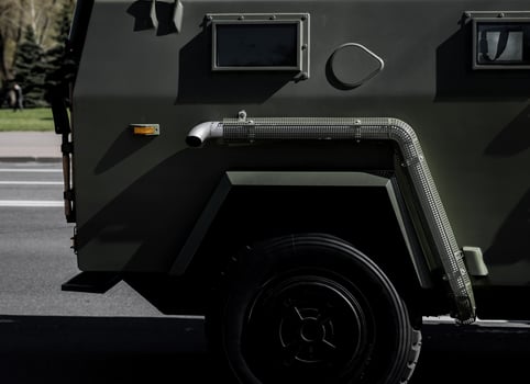 military transport on road photo