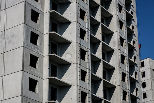 construction of multi-apartment residential buildings. photo