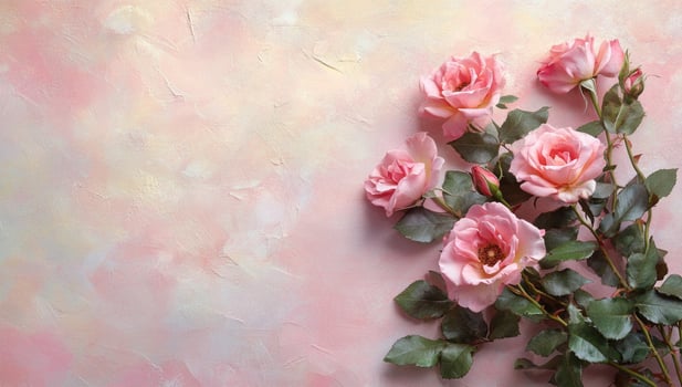 Pink roses on a pink background photo