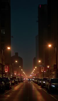 A city street at night photo