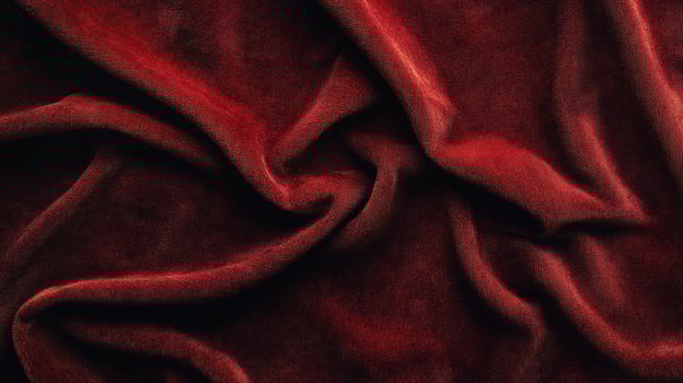 Deep red fabric with elegant folds, offering a luxurious texture and a rich, inviting feel. Perfect for sophisticated designs and comfort. photo