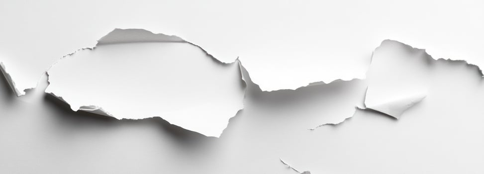 Torn White Paper with Irregular Edges and a Hole photo