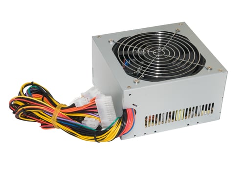 Power supply isolated over white photo