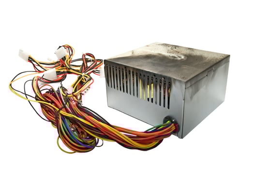 Burnt power supply photo