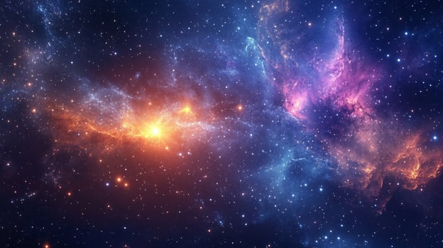 A stunning nebula with vibrant colors and countless stars, showcasing the vast beauty and complexity of the cosmos in outer space. photo