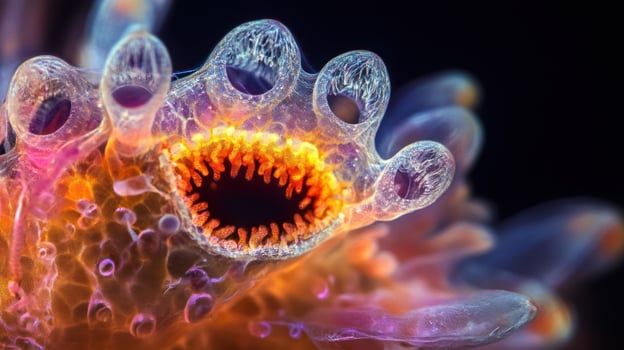 Close-up of a Sea Anemone's Oral Disc with Tentacles photo