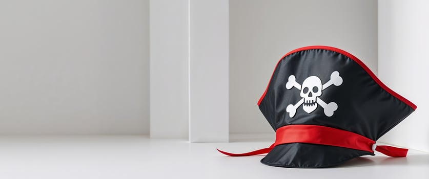 Jolly Roger Pirate Hat Costume Accessory for Parties photo