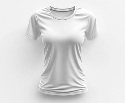 White short sleeve t-shirt displayed against a light background photo