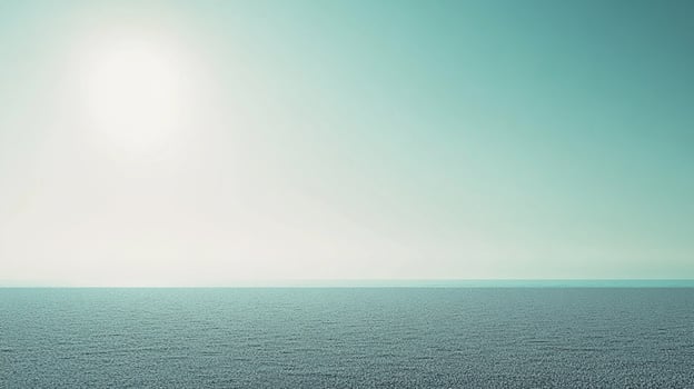 A calm ocean horizon reflects soft light in a serene atmosphere, evoking feelings of peace, tranquility, and contemplation in the viewer's mind and spirit. photo