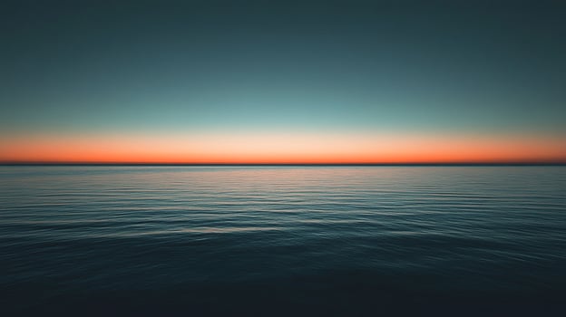 A tranquil seascape at sunset, showcasing a serene horizon where the calming waves reflect the pastel colors of the sky, inviting peace and contemplation. photo